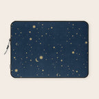 Magical Night / Galaxy in Blue and Golden Yellow Shades Laptop Sleeve Gallery Image 1