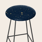 Magical Night / Galaxy in Blue and Golden Yellow Shades Stool Gallery Image 2