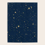 Magical Night / Galaxy in Blue and Golden Yellow Shades Poster Gallery Image 4
