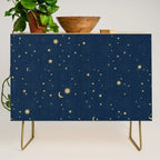 Magical Night / Galaxy in Blue and Golden Yellow Shades Credenza Gallery Image 1
