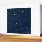 Magical Night / Galaxy in Blue and Golden Yellow Shades Wall Mural Gallery Image 2