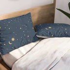 Magical Night / Galaxy in Blue and Golden Yellow Shades Pillow Sham Gallery Image 2