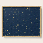 Magical Night / Galaxy in Blue and Golden Yellow Shades Serving Tray Gallery Image 1