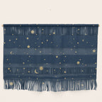 Magical Night / Galaxy in Blue and Golden Yellow Shades Wall Hanging Gallery Image 1