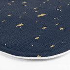 Magical Night / Galaxy in Blue and Golden Yellow Shades Bath Mat Gallery Image 3