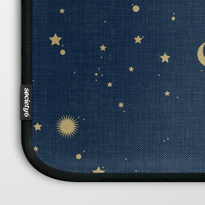 Magical Night / Galaxy in Blue and Golden Yellow Shades Laptop Sleeve Gallery Image 3