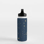 Magical Night / Galaxy in Blue and Golden Yellow Shades Water Bottle Gallery Image 3