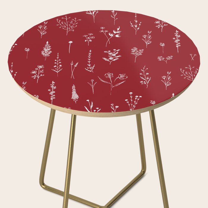Red Wildflowers Side Table Gallery Image 2