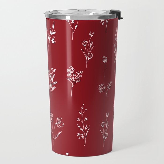 Red Wildflowers Travel Mug Gallery Image 2