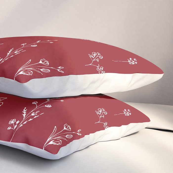 Red Wildflowers Pillow Sham Gallery Image 3