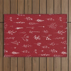 Red Wildflowers Outdoor Rug Gallery Image 1