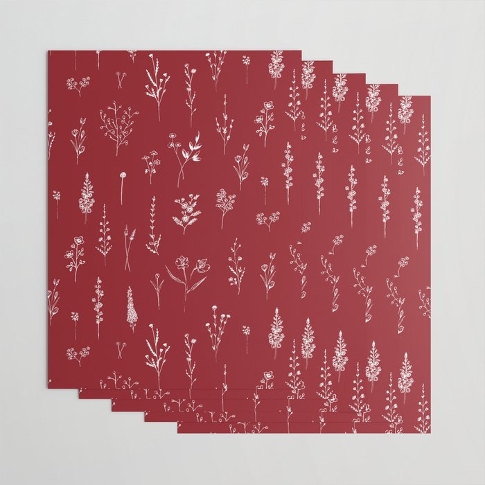 Red Wildflowers Wrapping Paper Gallery Image 3