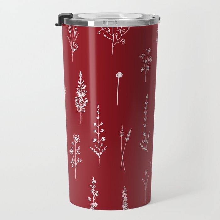 Red Wildflowers Travel Mug Gallery Image 3