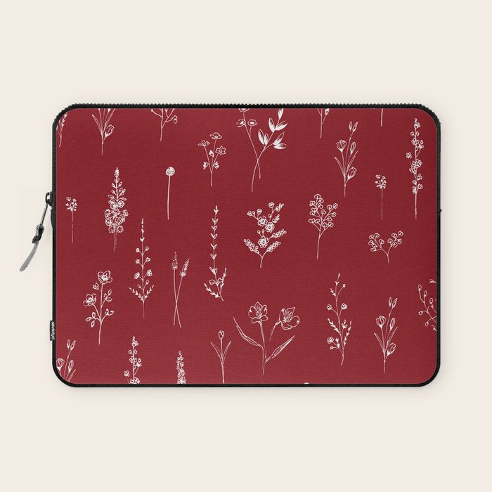 Red Wildflowers Laptop Sleeve Gallery Image 1