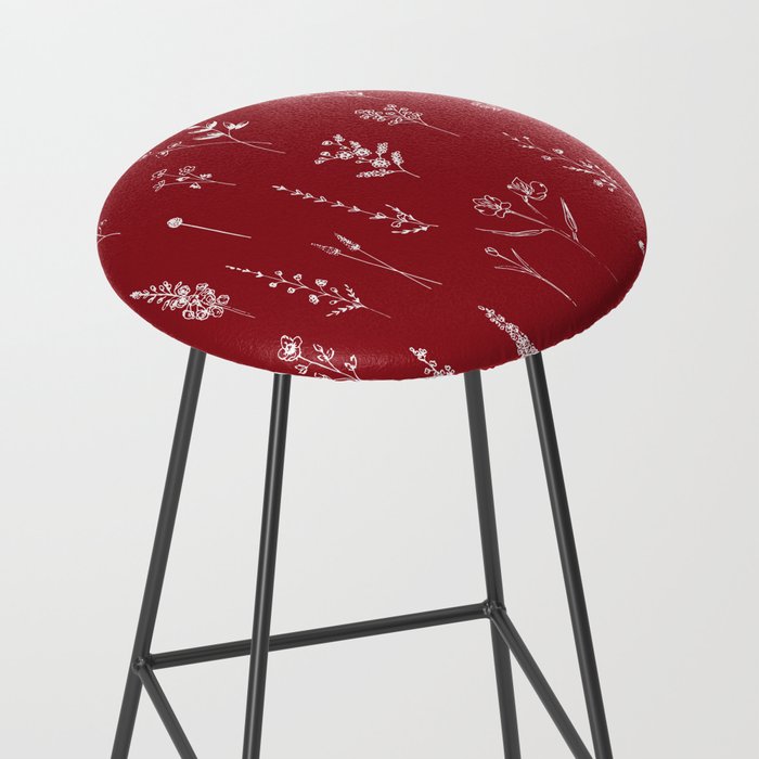 Red Wildflowers Stool Gallery Image 2