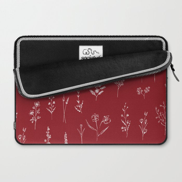 Red Wildflowers Laptop Sleeve Gallery Image 2