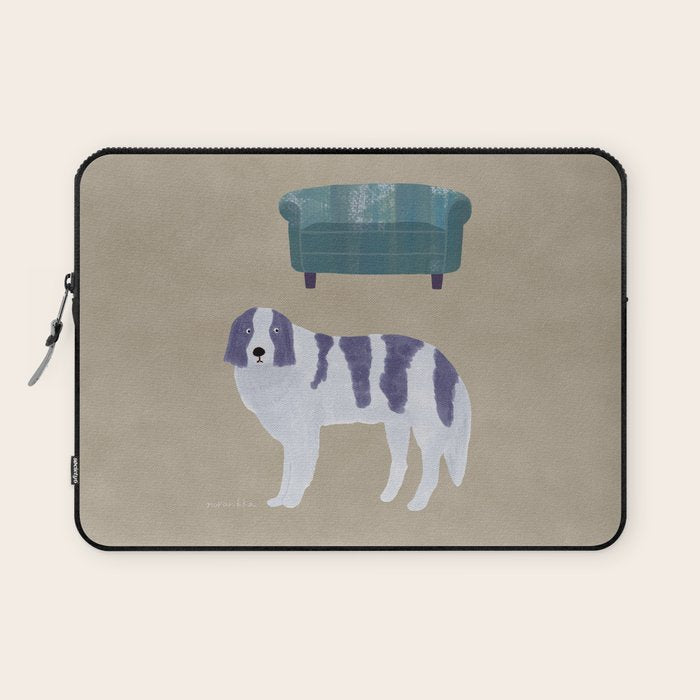 Dog and a Sofa - Purple and Beige Laptop Sleeve Gallery Image 1