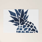 Pineapple, Big Blue, Denim Navy Welcome Mat Gallery Image 1