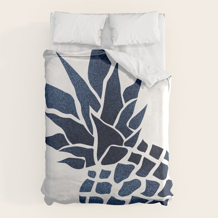 Pineapple, Big Blue, Denim Navy Duvet Cover Gallery Image 6