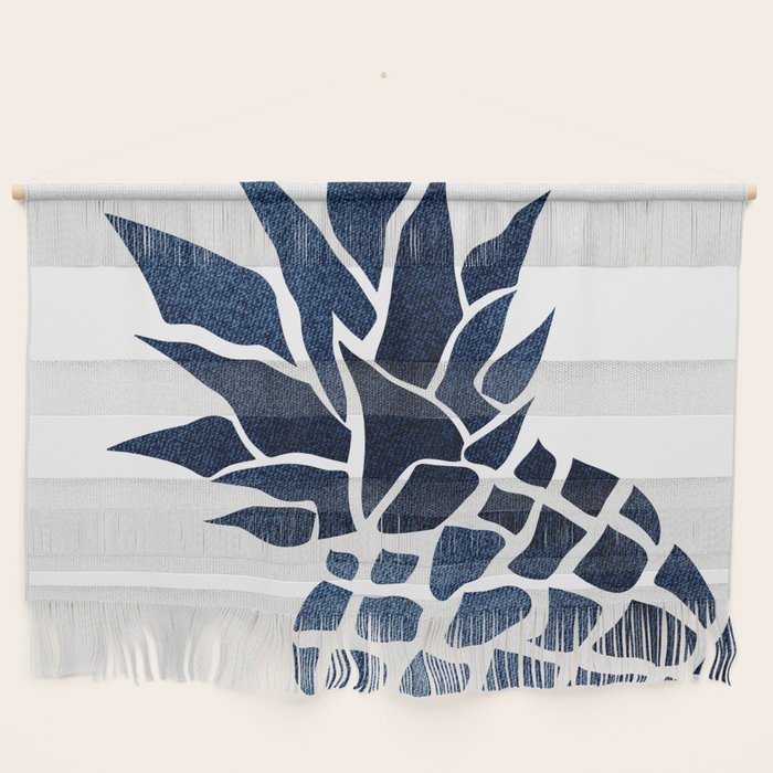 Pineapple, Big Blue, Denim Navy Wall Hanging Gallery Image 1
