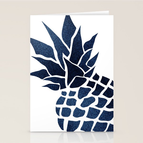 Pineapple, Big Blue, Denim Navy Stationery Card Gallery Image 2