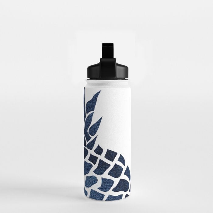 Pineapple, Big Blue, Denim Navy Water Bottle Gallery Image 2