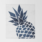 Pineapple, Big Blue, Denim Navy Throw Blanket Gallery Image 2