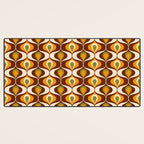 Retro 70s ovals op-art pattern brown, orange Desk Mat Gallery Image 3
