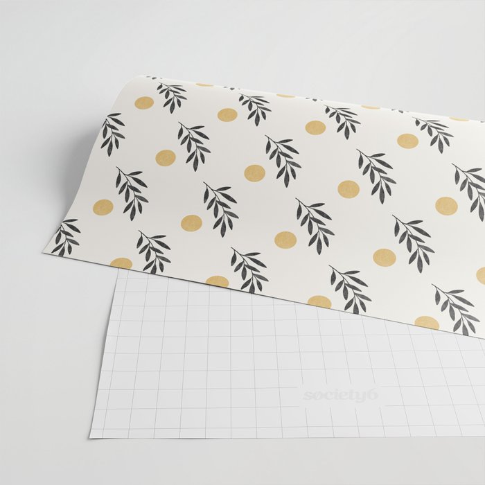 Leaf Sun 1 - Gold Black Wrapping Paper Gallery Image 2
