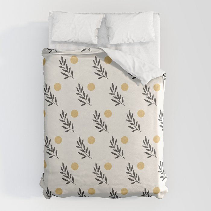 Leaf Sun 1 - Gold Black Duvet Cover Gallery Image 6