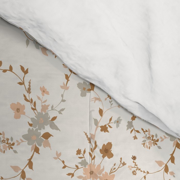 tossed wildflowers - sage apricot Comforter Gallery Image 4