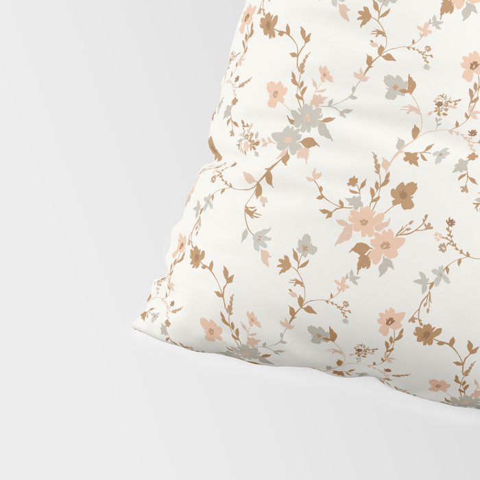 tossed wildflowers - sage apricot Pillow Sham Gallery Image 4