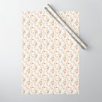 tossed wildflowers - sage apricot Wrapping Paper Gallery Image 1