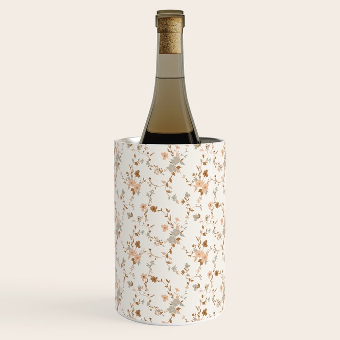 tossed wildflowers - sage apricot Wine Chiller Gallery Image 1