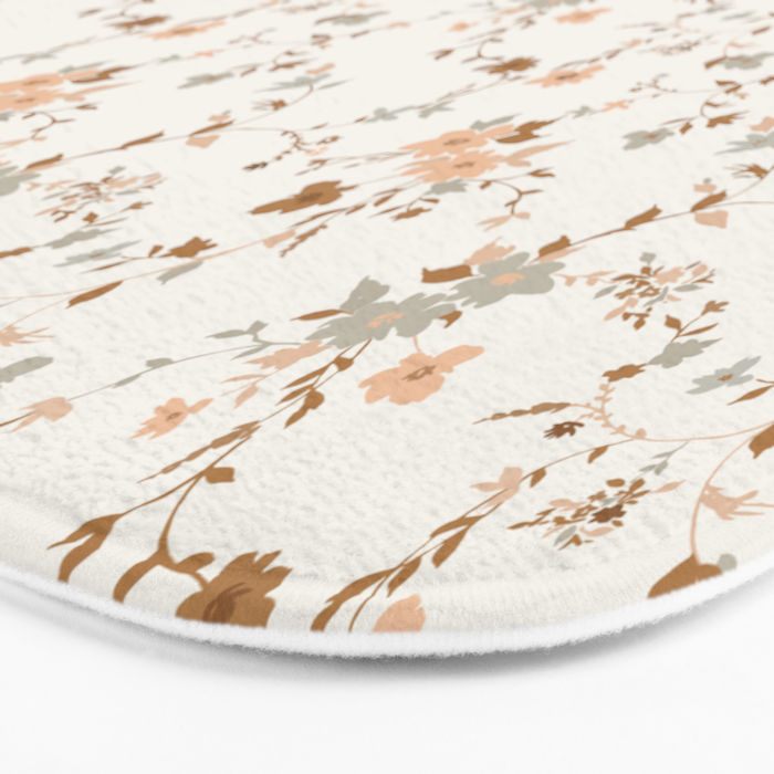 tossed wildflowers - sage apricot Bath Mat Gallery Image 3