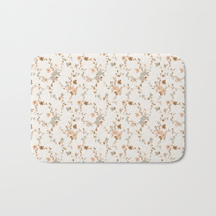 tossed wildflowers - sage apricot Bath Mat Gallery Image 1