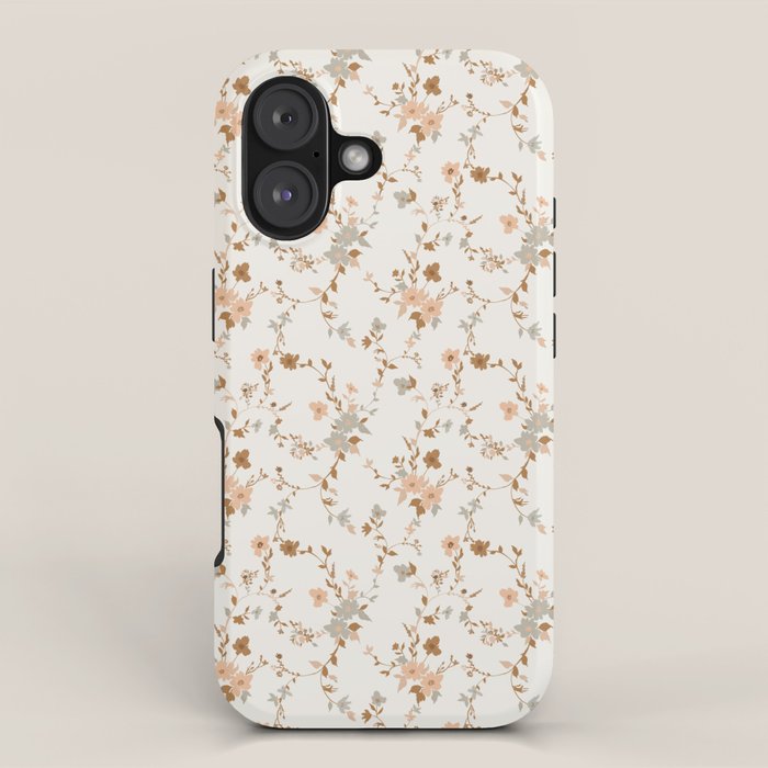 tossed wildflowers - sage apricot iPhone Case Gallery Image 1