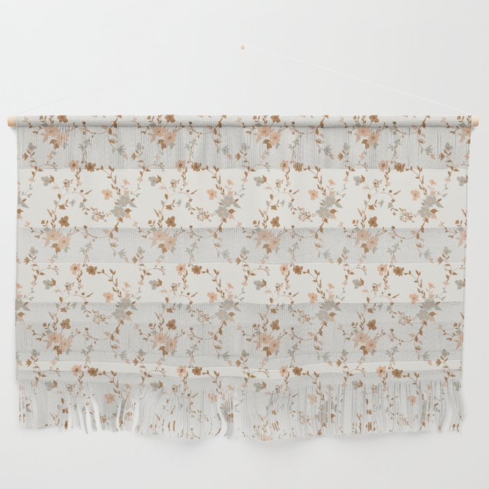 tossed wildflowers - sage apricot Wall Hanging Gallery Image 1