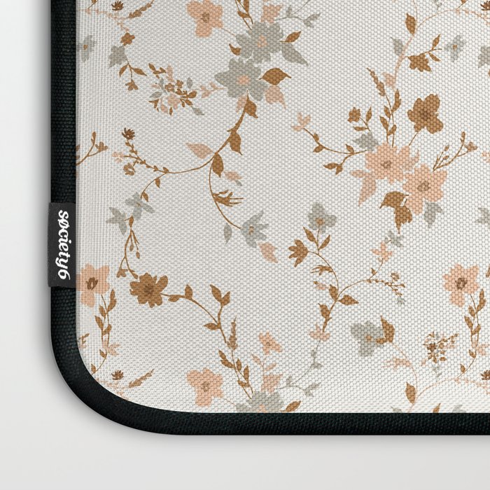 tossed wildflowers - sage apricot Laptop Sleeve Gallery Image 3