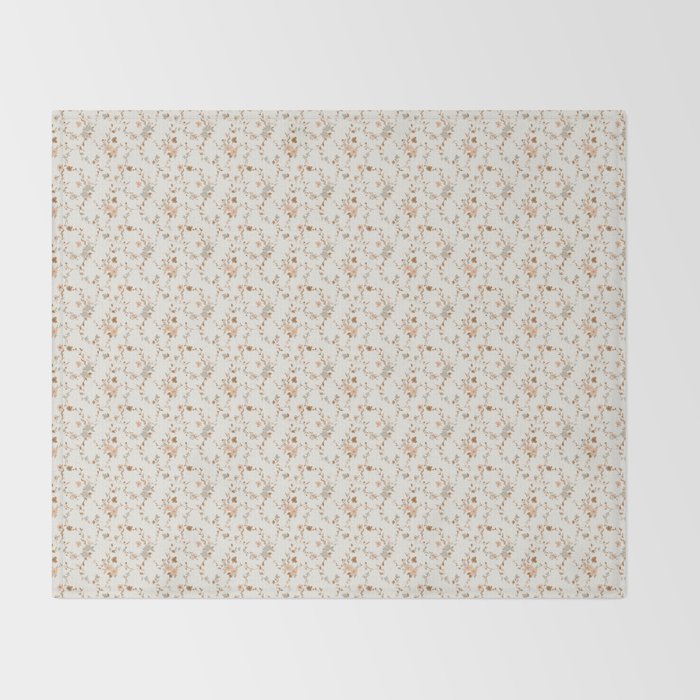 tossed wildflowers - sage apricot Throw Blanket Gallery Image 2