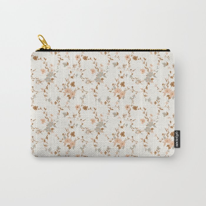 tossed wildflowers - sage apricot Carry All Pouch Gallery Image 1