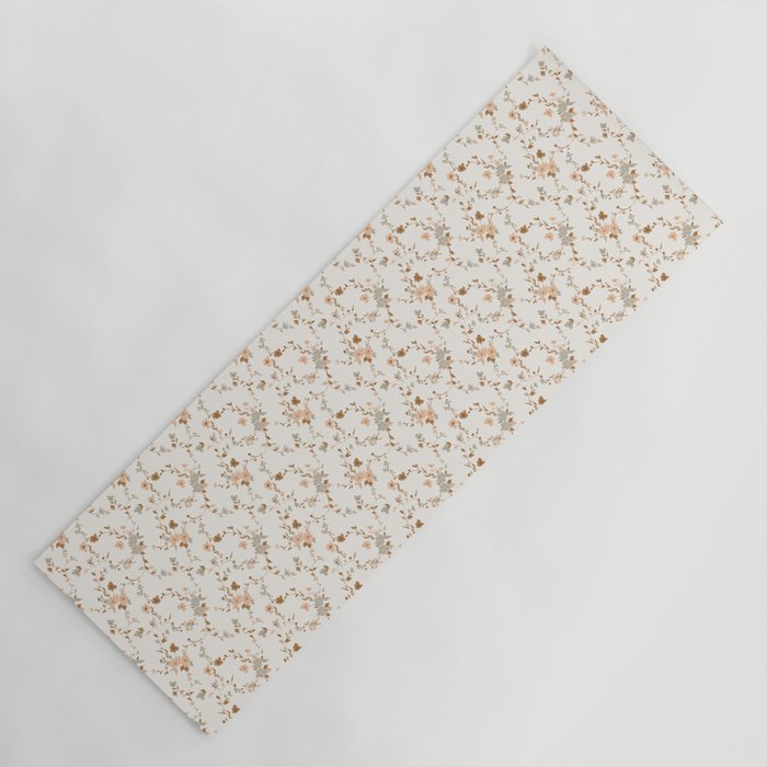 tossed wildflowers - sage apricot Yoga Mat Gallery Image 1