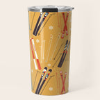 Bright Retro Ski Pattern Travel Mug Gallery Image 1