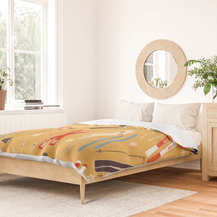 Bright Retro Ski Pattern Duvet Cover Gallery Image 2