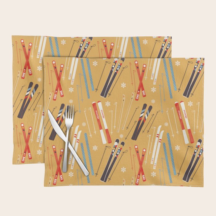 Bright Retro Ski Pattern Placemat Gallery Image 1