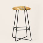 Bright Retro Ski Pattern Stool Gallery Image 1
