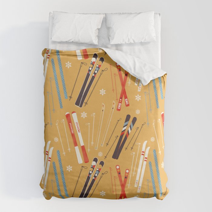 Bright Retro Ski Pattern Duvet Cover Gallery Image 6