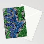 Authentic Aboriginal Art - The River (green) Stationery Card Gallery Image 2