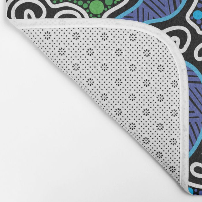Authentic Aboriginal Art - The River (green) Bath Mat Gallery Image 2