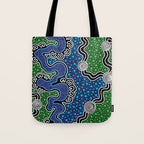 Authentic Aboriginal Art - The River (green) Tote Bag Gallery Image 1